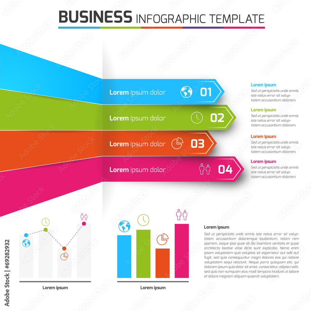 4 Steps arrows process infographics Stock Vector | Adobe Stock