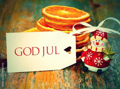 God Jul - Postkarte -retro