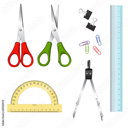 Collection of school supplies
