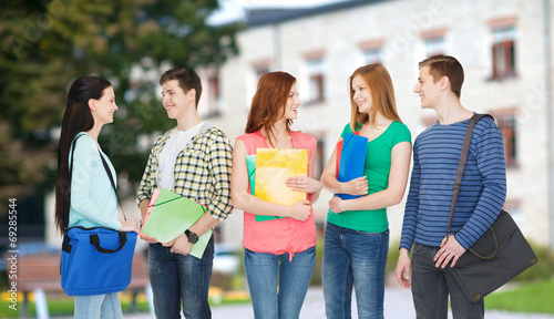 group of smiling students standing