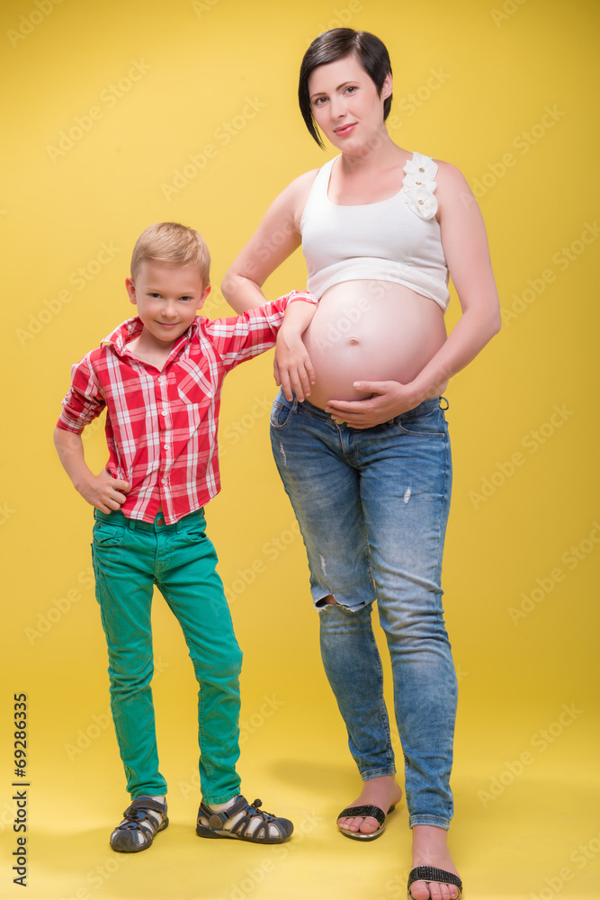 Pregnant woman expecting her baby Pregnant woman expecting her baby