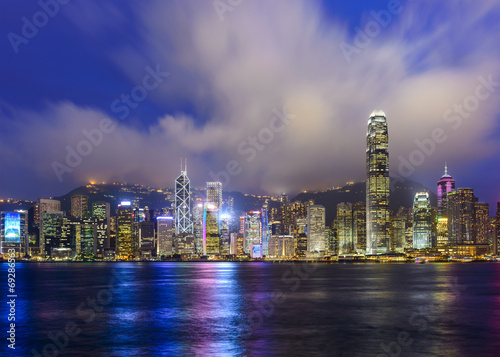 Hong Kong, China City Skyline on Victoria Harbor