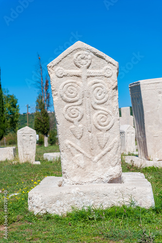 Monumental medieval tombstone in Stolac, Herzegovina