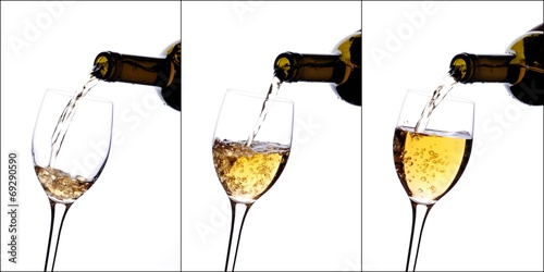 Φωτογραφία collage di vino bianco versato
