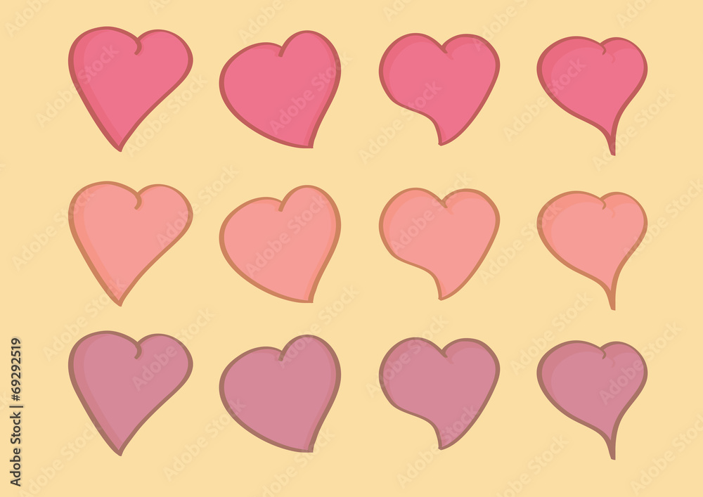 Heart Shape Repeated Pattern Wallpaper