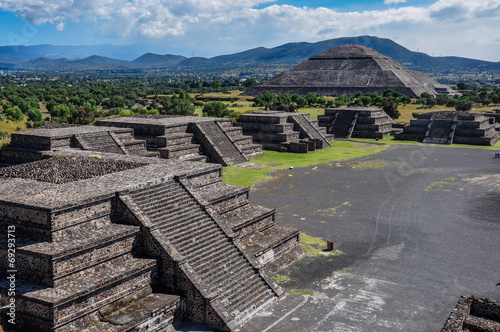 View of Teotihuacan ruins, Aztec ruins, Mexico photo