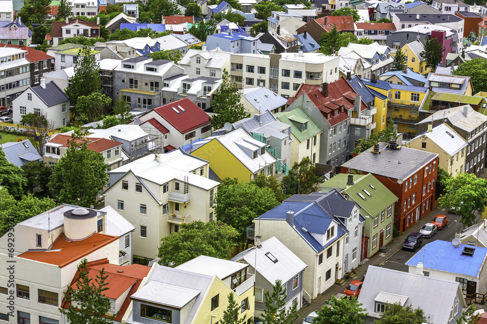 Colorful houses in Reykjavik
