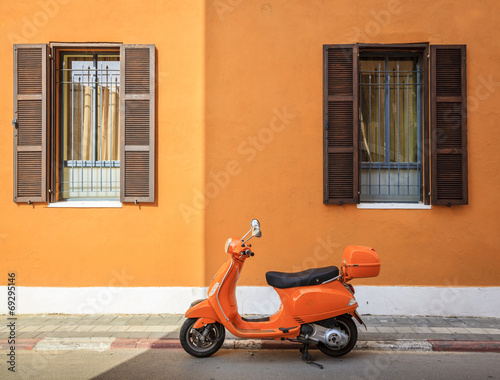 Orange scooter