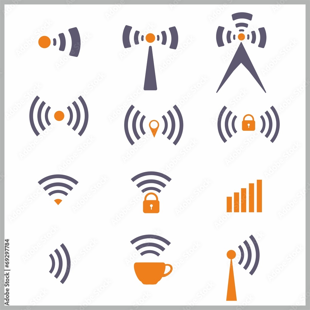 Wireless network symbol Wireless network symbol