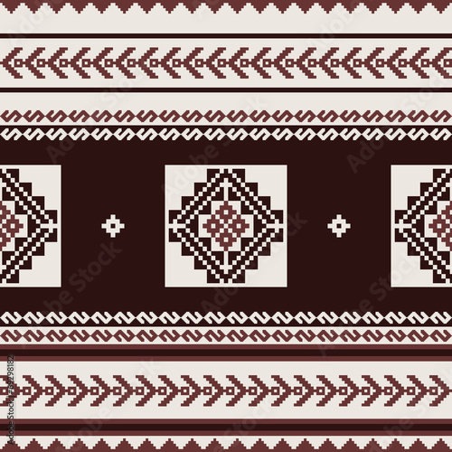 Geometric textile pattern in ethnic style