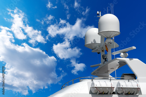 Radar and Communication Tower on a Yacht