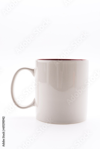 White coffee cup isolated on white