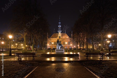 Plakat w ramie Gdańsk, Polska, pomnik Jana Heweliusza