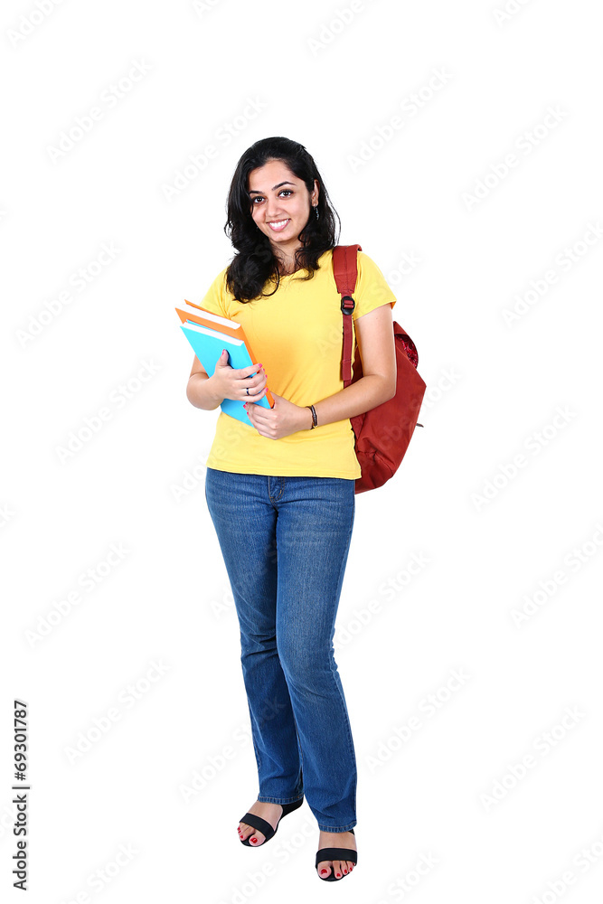 Portrait of young Indian student, isolated on white background Portrait of young Indian student, isolated on white background