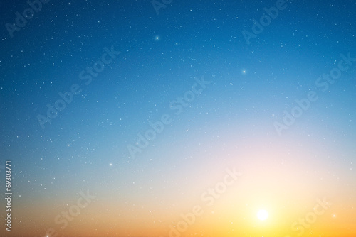Sunset sky with stars. © Vladimir Arndt