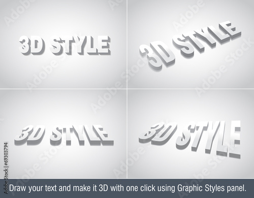 3d Illustrators Text Effect - use graphic styles library