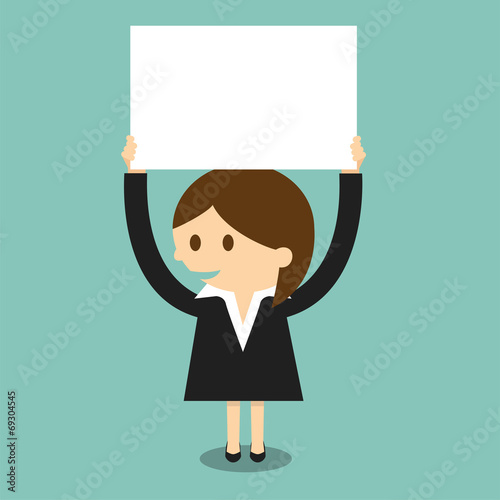 Businesswoman with blank paper