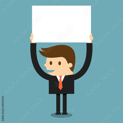 Businessman with blank paper