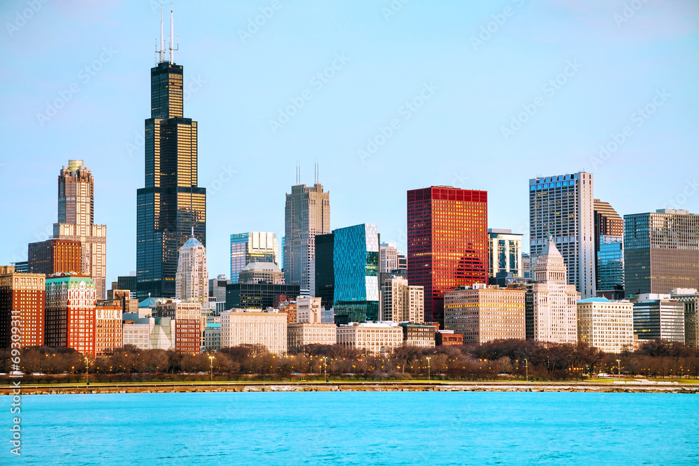 Chicago downtown cityscape