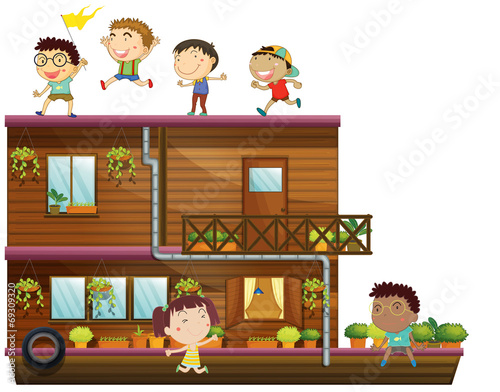 Children and boat