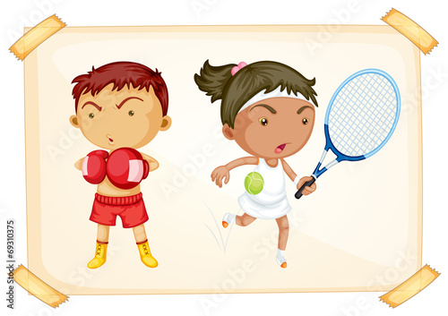 Sport boy and girl