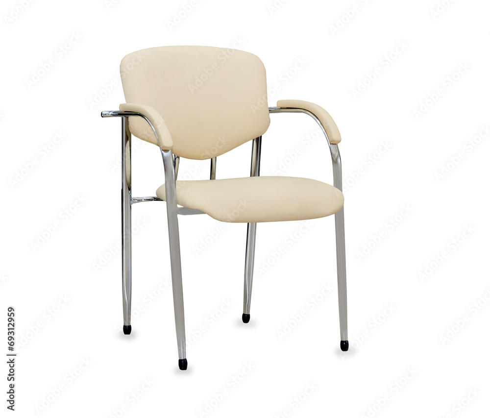 The office chair from beige leather. Isolated The office chair from beige leather. Isolated