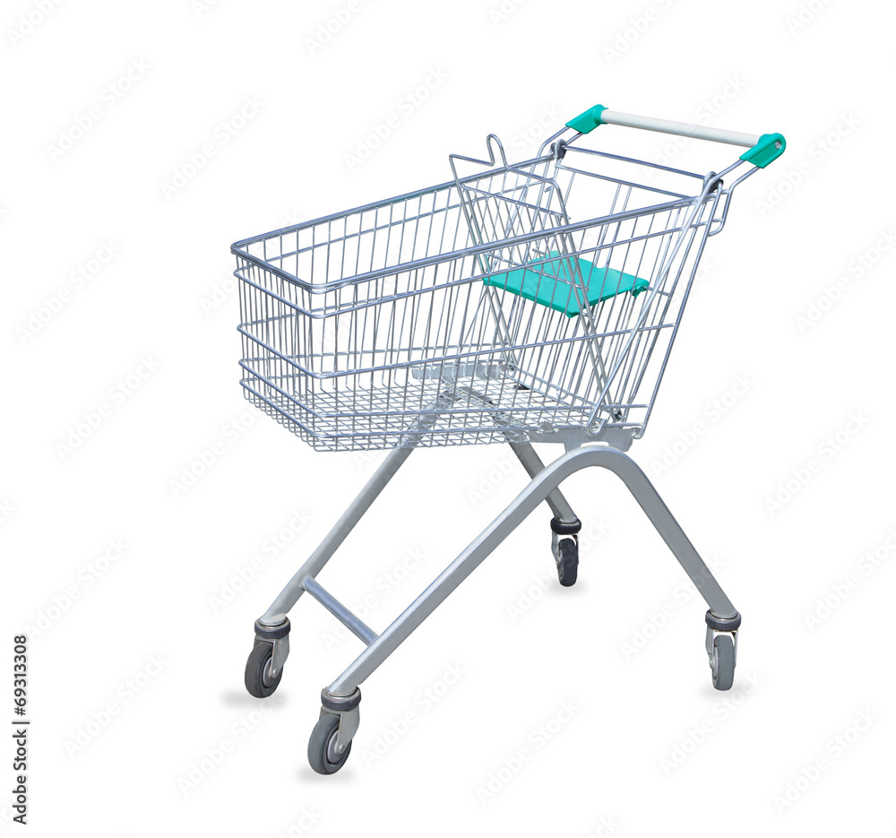 Shopping cart isolated over white Shopping cart isolated over white