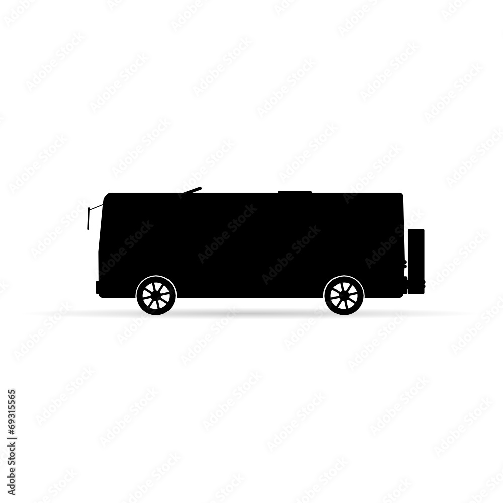 bus silhouette in black vector illustration bus silhouette in black vector illustration