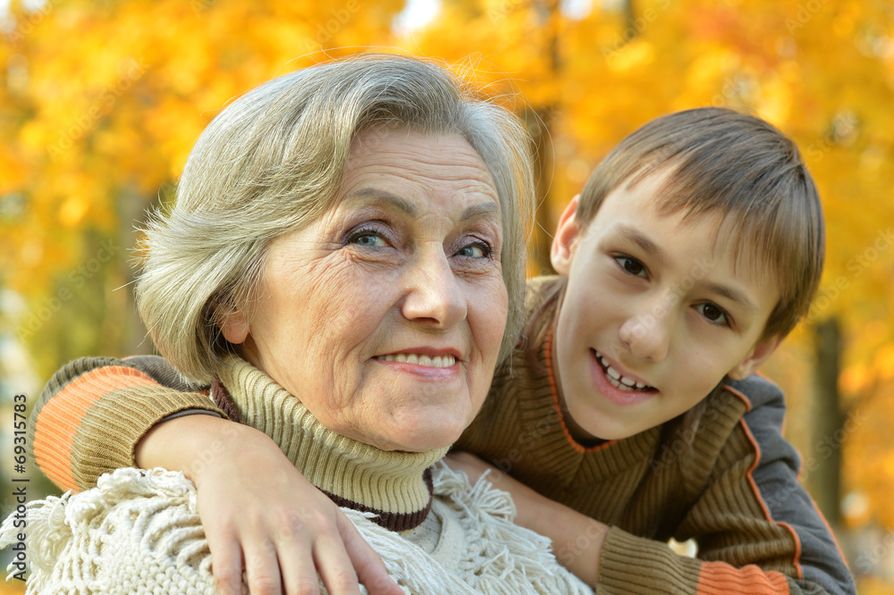 Fototapeta premium Grandmother with boy