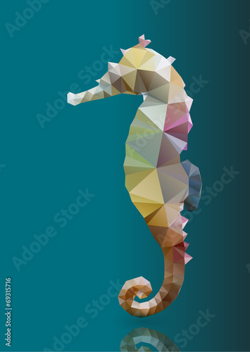 Polygon abstract illustration of seahorse
