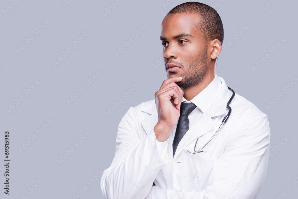 Thoughtful doctor. Thoughtful doctor.