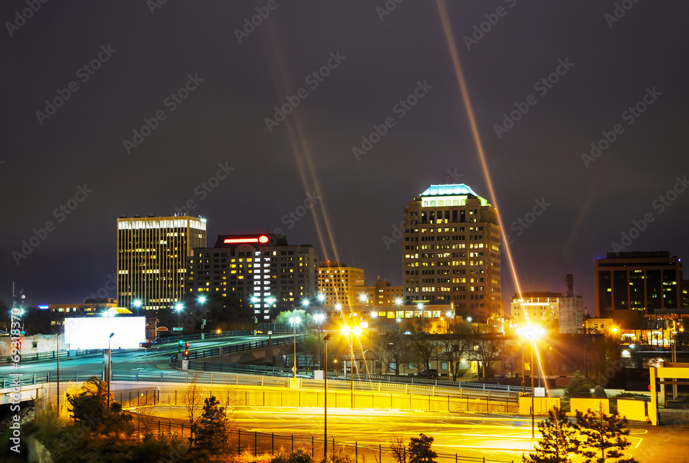 Night view of Colorado Springs downtown