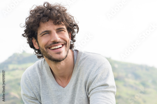 Fotografia, Obraz Portrait Of Happy Laughing Man