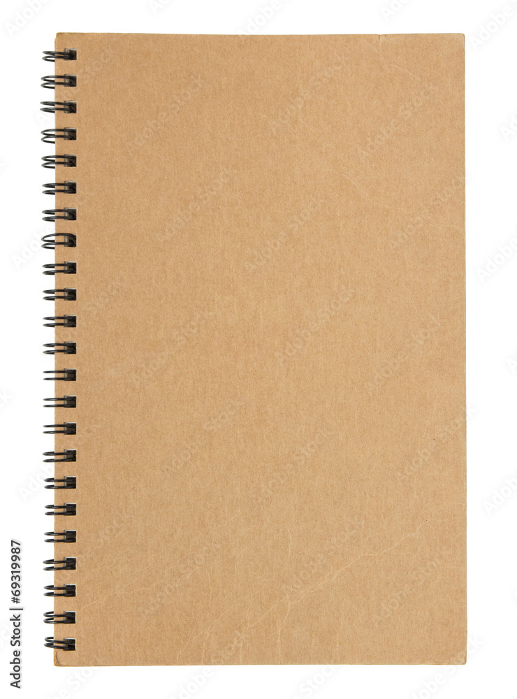 brown notebook cover isolated on white background with clipping brown notebook cover isolated on white background with clipping