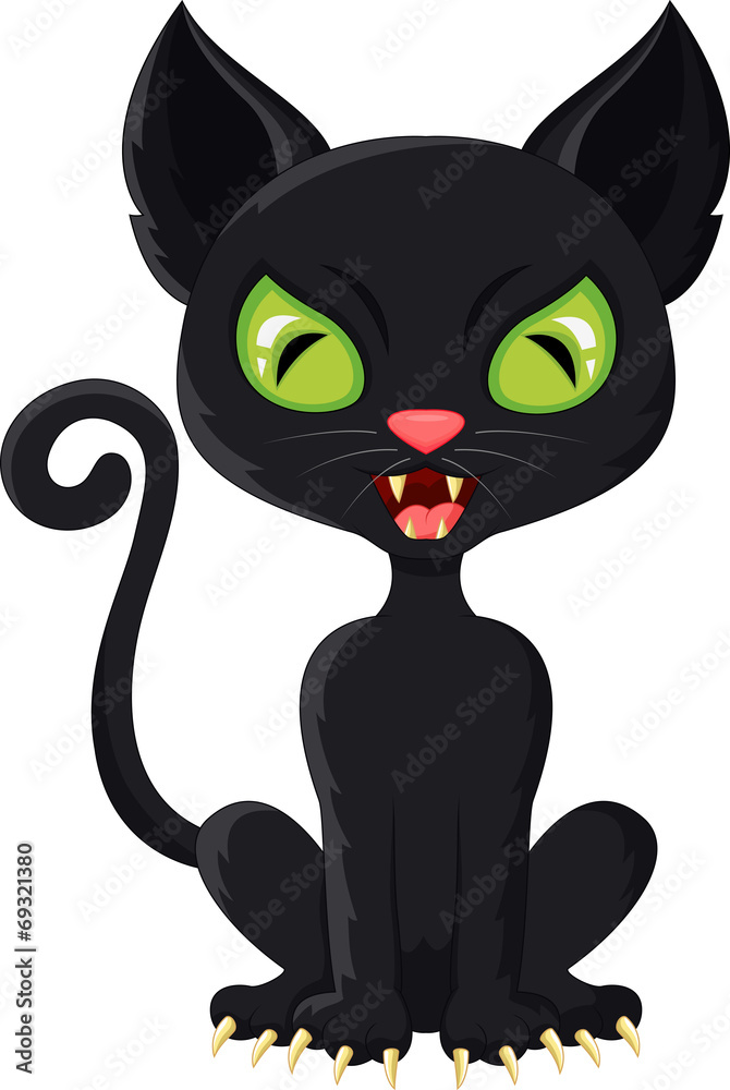 cartoon black cat