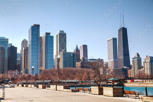 Obraz na płótnie Chicago downtown cityscape w salonie