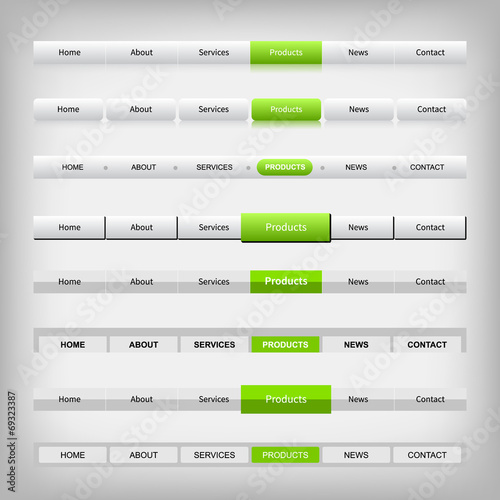 metallic web navigation menu