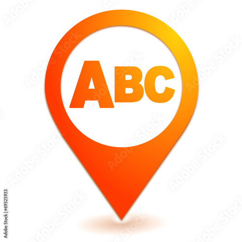 alphabet abc sur symbole localisation orange