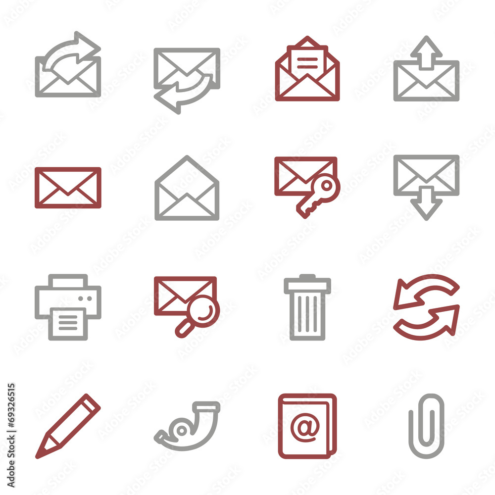 Email web icons set Email web icons set