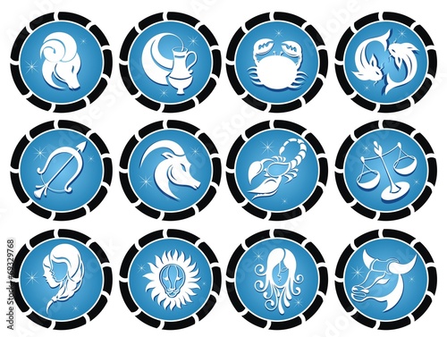 Set of Zodiac symbols