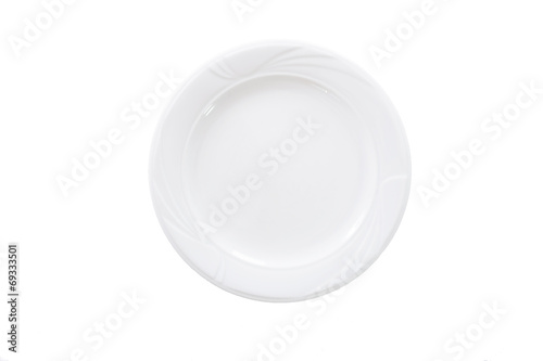 White Empty Plate isolated on White background