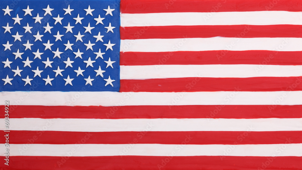 Naklejka premium Plasticine flag of USA