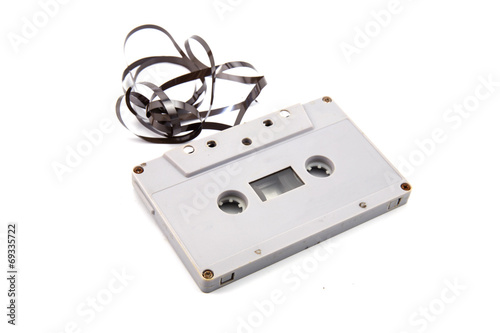 cassette tape isolated on white background with clipping path