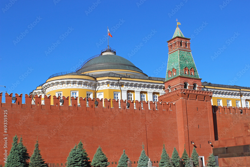 Senate Palace and the Senate tower in the Moscow Kremlin