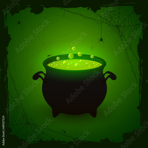 Halloween green background with potion