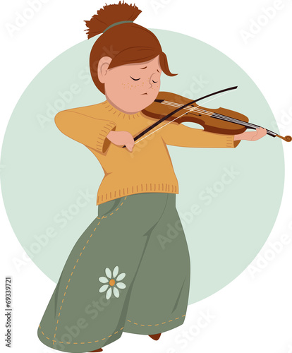 Little girl playing violin