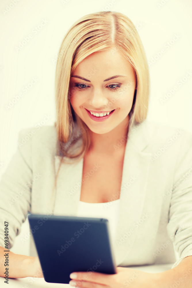 smiling student girl with tablet pc smiling student girl with tablet pc