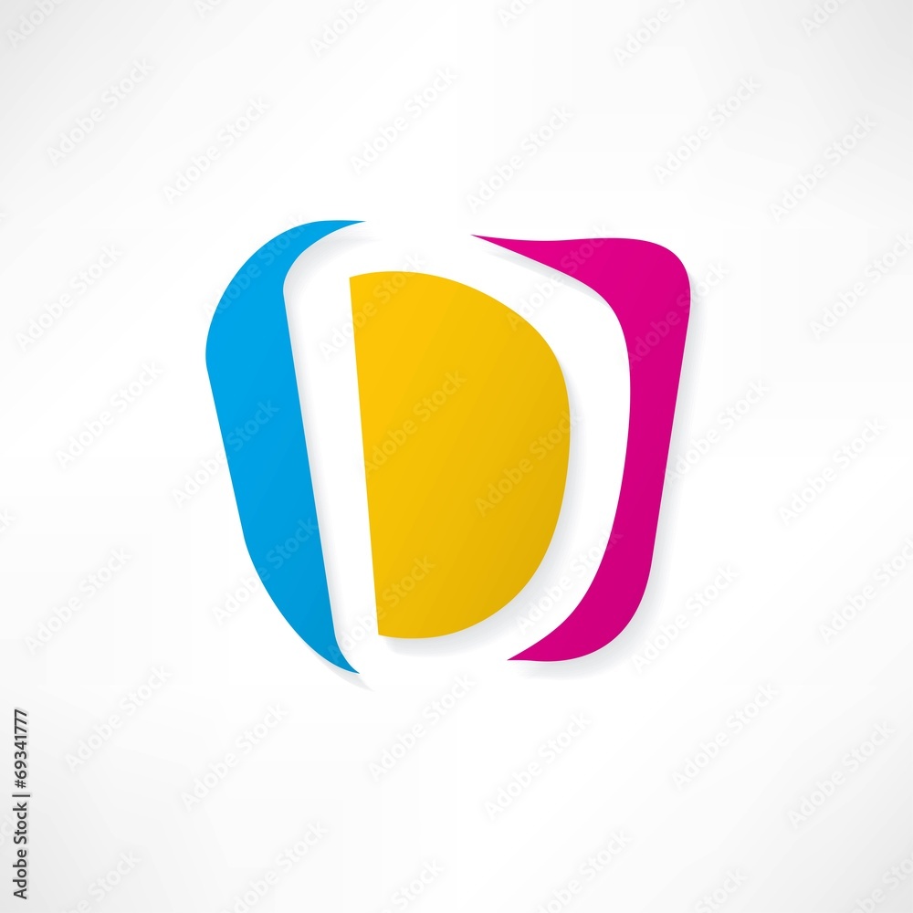 Abstract icon based on the letter D Abstract icon based on the letter D