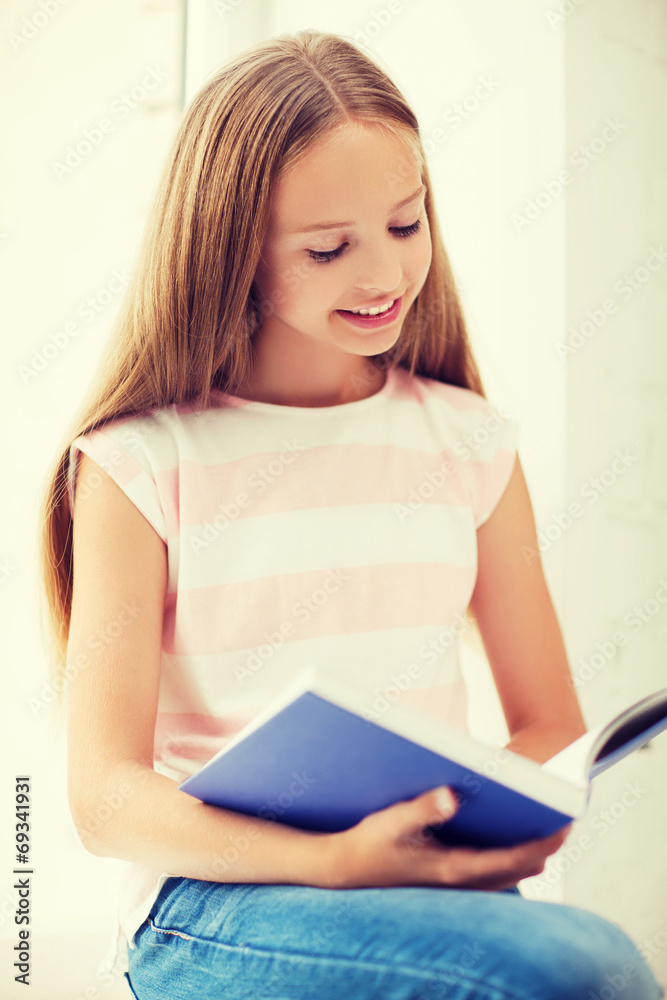 student girl studying at school student girl studying at school