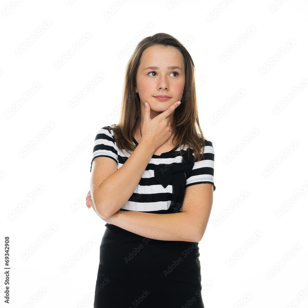 Thoughtful pensive attractive young girl Thoughtful pensive attractive young girl